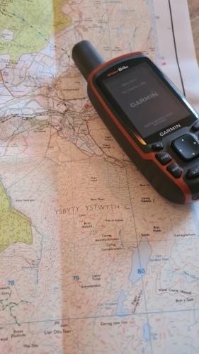 Welsh map and Garmin device